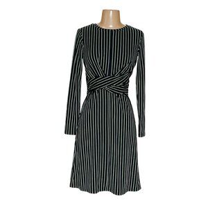 Ann Taylor Striped Matte Jersey Wrap Dress